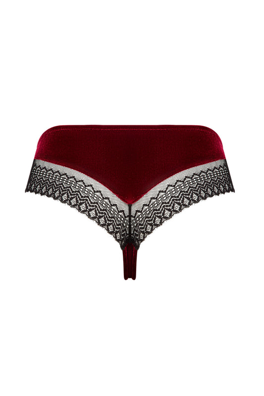 Lilith Velvet Burgundy Slips